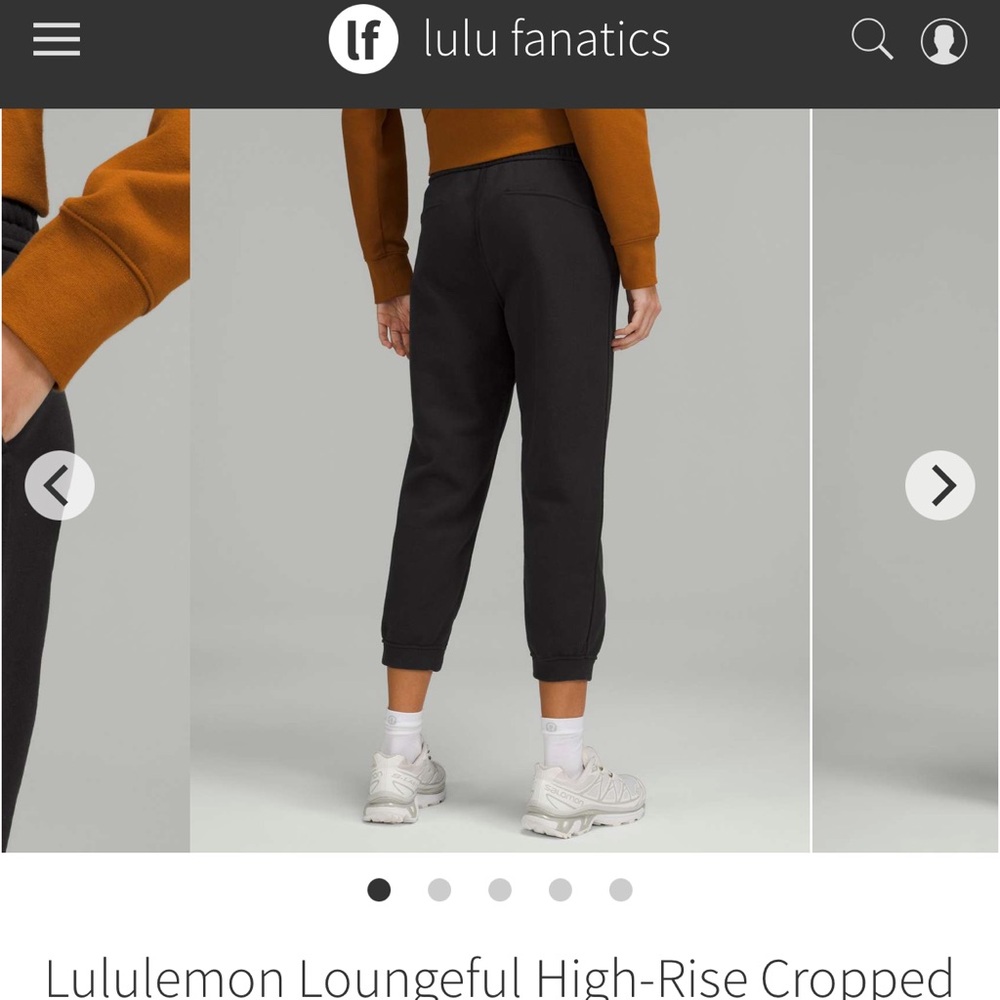 Lululemon Loungeful High-Rise Cropped Jogger Black NWT size 6